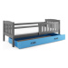Dětská postel KUBUS s úložným prostorem 80x160 cm - grafit Modrá