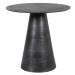 Estila Industriální příruční stolek Black Iron s černou kuželovou konstrukcí z kovu as kulatou p