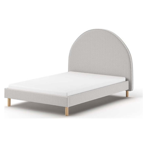 Šedá čalouněná jednolůžková postel s roštem 140x200 cm MOON – Vipack