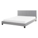 BELIANI postel POITIERS 160 × 200 cm, světle šedá