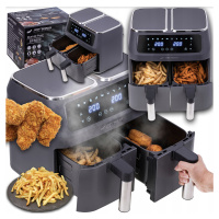 Fritéza Bez Tuku Dvojitá Air Fryer 8L 2800W Dvoukomorová Trouba