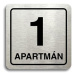 Accept Piktogram "1 apartmán" (80 × 80 mm) (stříbrná tabulka - černý tisk)