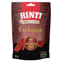 RINTI Exclusive Snack 50 g jeden druh masa - výhodné balení 3 x 50 g pštrosí