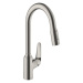 Dřezová baterie Hansgrohe Focus s vytahovací sprškou, 2 proudy vzhled nerezu 71820800