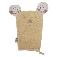 EKO - Žínka bavlněná s oušky Bear Beige 20x15 cm