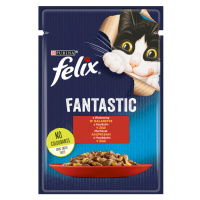 Výhodné balení Felix Fantastic Pouches 52 kapsiček (52 x 85 g) - hovězí