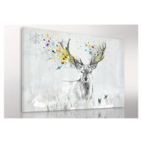 Obraz na plátně DEER DREAMS COLOR G různé rozměry Ludesign ludesign obrazy: 80x60 cm