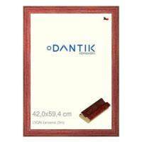 DANTIK rámeček 42 × 59,4, LYON červený plexi čiré