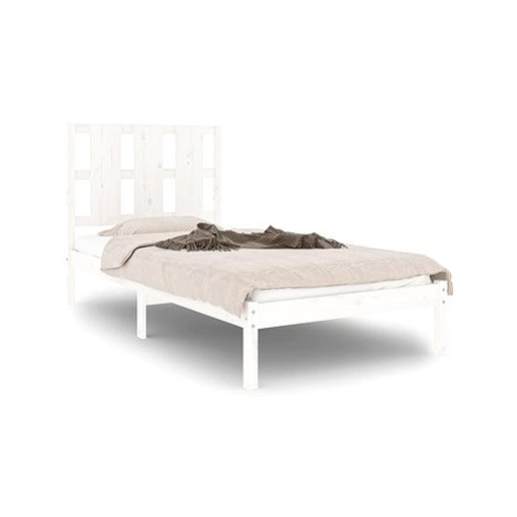 Rám postele bílý masivní borovice 100 × 200 cm, 3105591 SHUMEE
