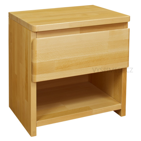 Purtex noční stolek jedna zásuvka LUX Materiál: Buk, Moření: Ořech
