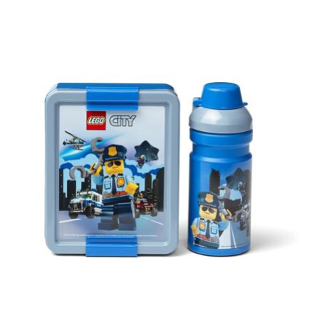 LEGO City svačinový set (láhev a box) - modrá