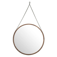 Estila Moderní nástěnné zrcadlo Vita Naturale ze dřeva kulaté hnědé 75cm