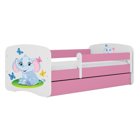 Dětská postel Babydreams+SZ+M růžová 70x140 Slon BAUMAX