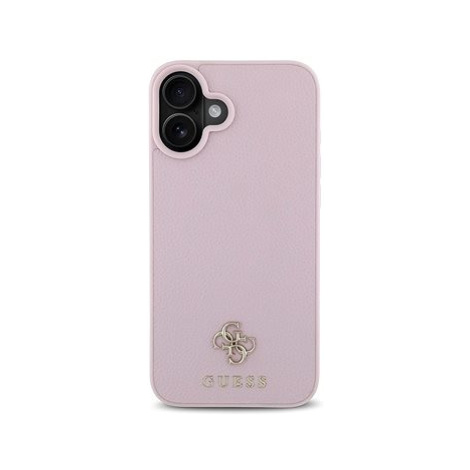 Guess PU Grained 4G Small Metal Logo MagSafe Zadní Kryt pro iPhone 16 Pink