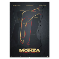 Umělecký tisk Monza Circuit - Track Evolution - 100th Anniversary, Automobilist, 50 × 70 cm