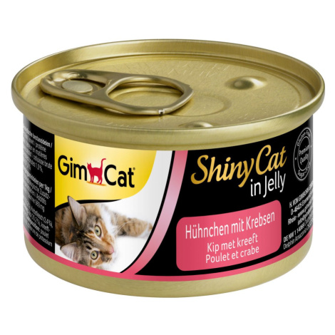 GimCat ShinyCat v želé, 24 x 70 g Kuře s kraby