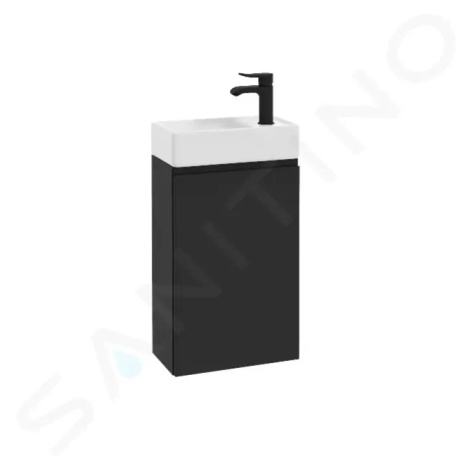 Kielle Oudee Skříňka s umývátkem, 40x68x22 cm, matná černá 50002S44