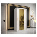 Šatní skříň Abi Golden T1 Barva korpusu: Bílá, Rozměry: 120 cm, Dveře: Černý Marmur + zlaté zrca