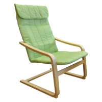 Relaxační pohupovací křeslo z ohýbaného dřeva ANAFI — masiv buk, více barev Zelená