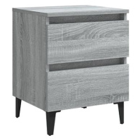 SHUMEE Noční stolek s kovovými nohami šedý sonoma 40 × 35 × 50 cm, 813130