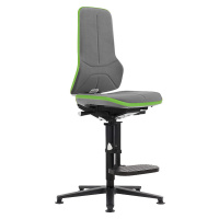 bimos Pracovní otočná židle NEON, patky, stupínek pro nohy, permanentní kontakt, Supertec, zelen