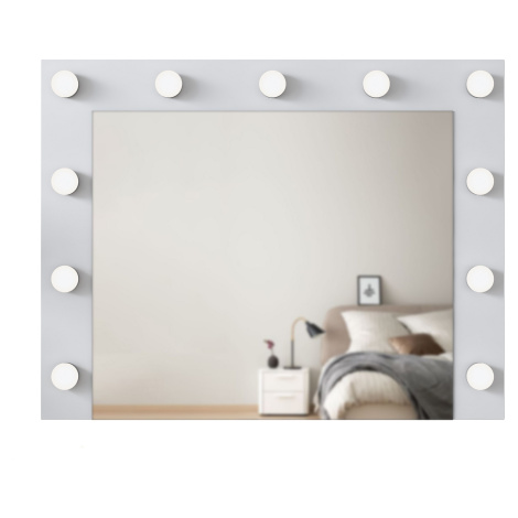 Kalune Design Nástěnné zrcadlo Lota s LED osvětlením 90x71 cm bílé