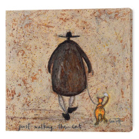 Obraz na plátně Sam Toft - Just Walking the Cat, 2 - 40×40 cm