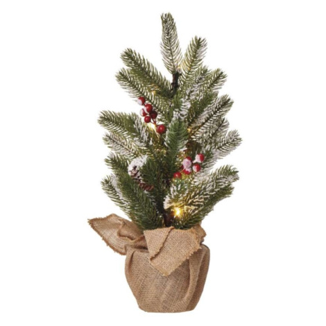 LED vánoční stromek zasněžený, 52 cm, 3x AA, vnitřní, teplá bílá, časovač EMOS