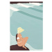 Ilustrace A surfer girl sitting on the, LucidSurf, 26.7 × 40 cm