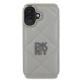 DKNY PU Leather Quilted Stack Logo Zadní Kryt pro iPhone 16 Plus Grey