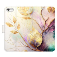 iSaprio flip pouzdro Gold Leaves 02 pro iPhone 5/5S/SE