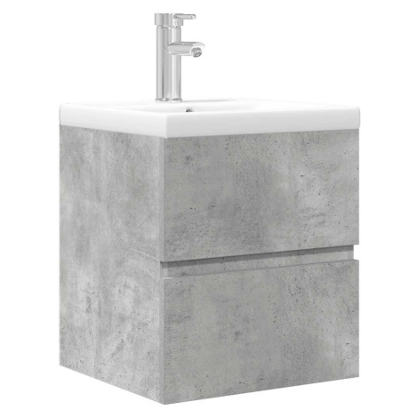 vidaXL 2dílný set koupelnového nábytku betonově šedý kompozitní dřevo