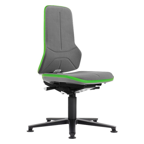 bimos Pracovní otočná židle NEON, patky, permanentní kontakt, Supertec, zelený flexibilní pás