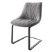 DELIFE Jídelní židle Elda-Flex texturovaná tkanina světle šedá konzolová podnož plochá černá
