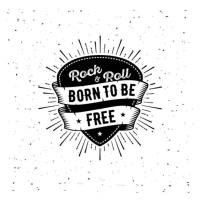 Ilustrace Rock n Roll born free, tunejadez, 40 × 40 cm