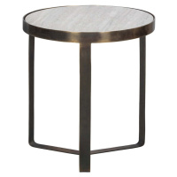 Kulatý odkládací stolek s deskou v dekoru mramoru 38x38 cm Winne – BePureHome