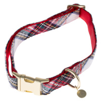 Nomad Tales Tartan: Obojek, vodítko, zásobník na sáčky, gumička - Velikost obojku L: Obvod krku 