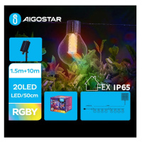 B.V.  - LED Solární vánoční řetěz 20xLED/8 funkcí 11,5m IP65 multicolor