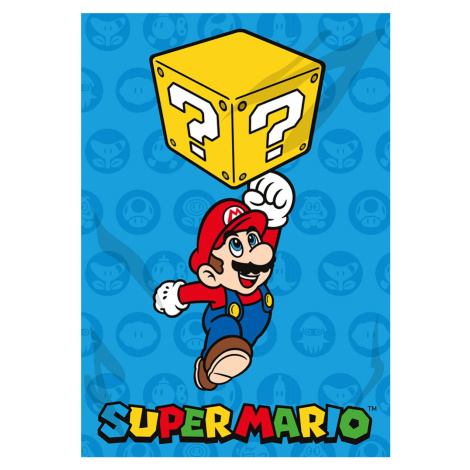 Faro Dětská fleecová deka POLAR SUPER MARIO 100x140 cm modrá