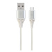 Datový kabel CABLEXPERT USB 2.0, Type-C kabel, 2m, opletený, bílo-stříbrná