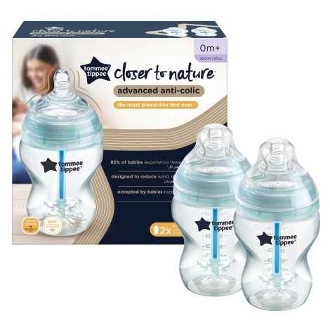 TOMMEE TIPPEE CTN kojenecká lahev ADVANCED ANTI-COLIC pomalý průtok 260 ml 0m+, 2 ks