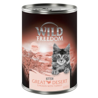 Wild Freedom konzervy, 24 x 400 g za skvělou cenu! - Kitten Great Desert - krocan a kuřecí