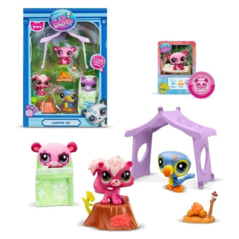 Set tří figurek Hasbro Littlest Pet Shop kempování Vícebarevná