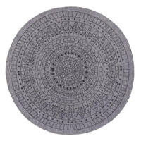 NORTHRUGS Kusový koberec Twin-Wendeteppiche 105476 Night Silver kruh – 240 × 240 (průměr) kruh