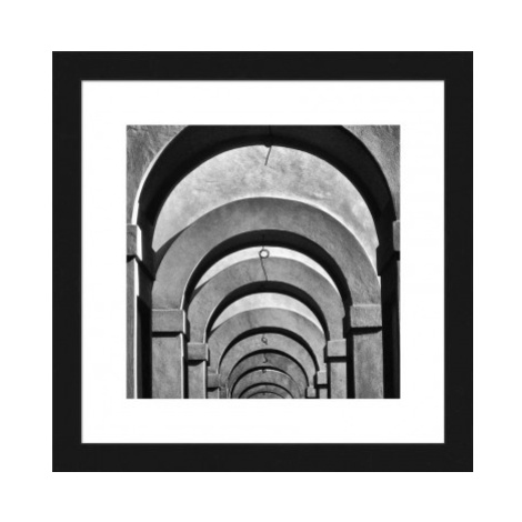 Rámovaný obraz Klenby 20x20 cm, černobílý Asko