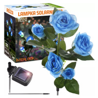 FLD-35-BLUE | LED solární zahradní lampa Modré růže | 74 cm, 600 mAh