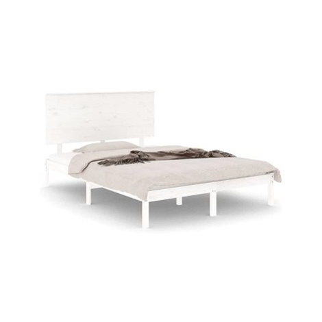 Rám postele bílý masivní borovice 140 × 200 cm, 3104804 SHUMEE