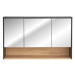 Comad Závěsná koupelnová skříňka se zrcadlem Borneo Cosmos 843 3D šedá/dub artisan
