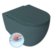 INFINITY závěsná WC mísa, Rimless, 36,5x53cm, zelená petrol 10NF02001-2P