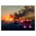 Fotografie Ambulance driving to forest fire in desert, Colin Anderson Productions pty ltd, 40 × 